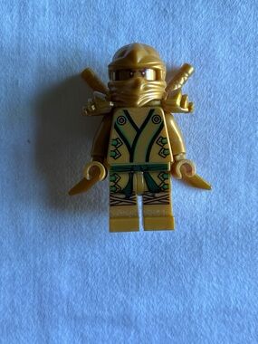 Lego Ninjago Gold Ninja Mini Figure with Green Accents
